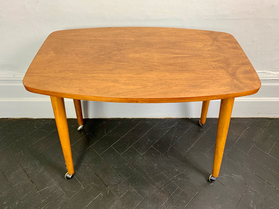 Thumbnail: Vintage Wooden Side Coffee Table on Castors #931