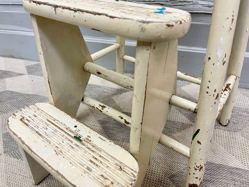 Vintage Wooden Folding Step Ladder Stool | Design by Davies