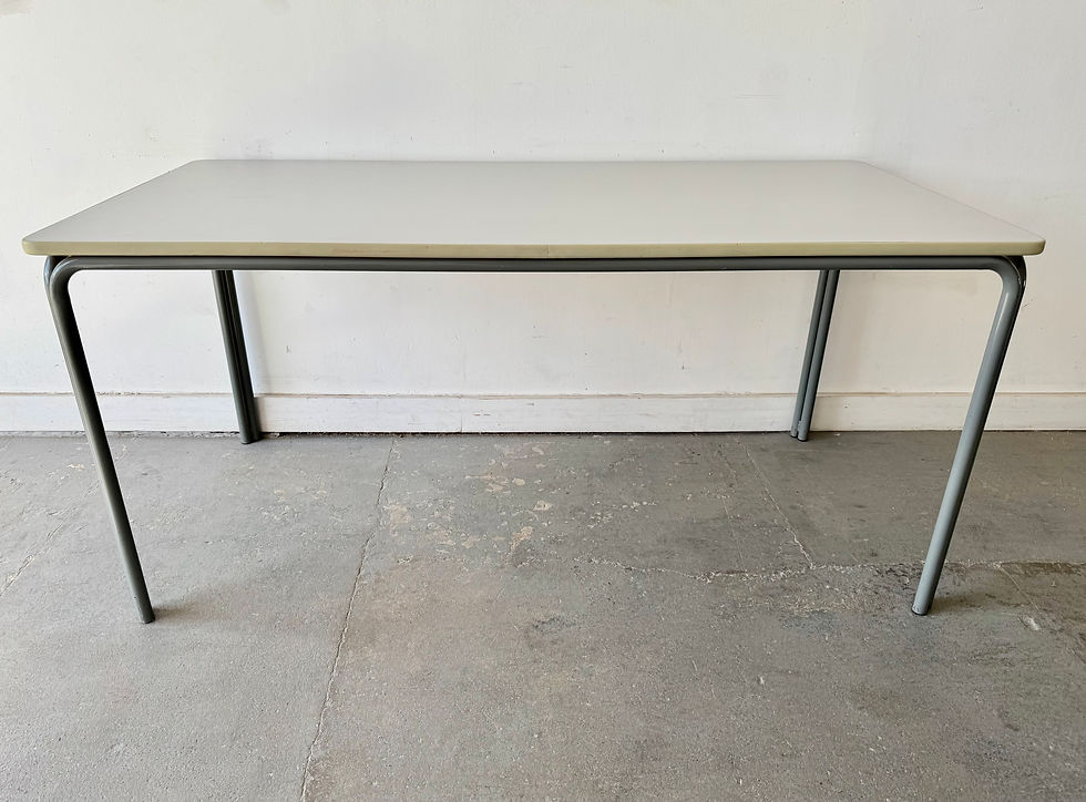 Miniatura: Large Vintage School Desk – Grey Formica Top & Tubular Steel Frame