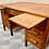 Vintage Wooden Oak Desk with Drawers open