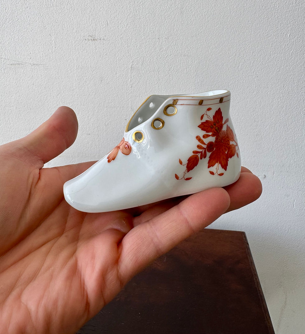 Thumbnail: Porcelain Childs Baby Shoe Orange by Herend