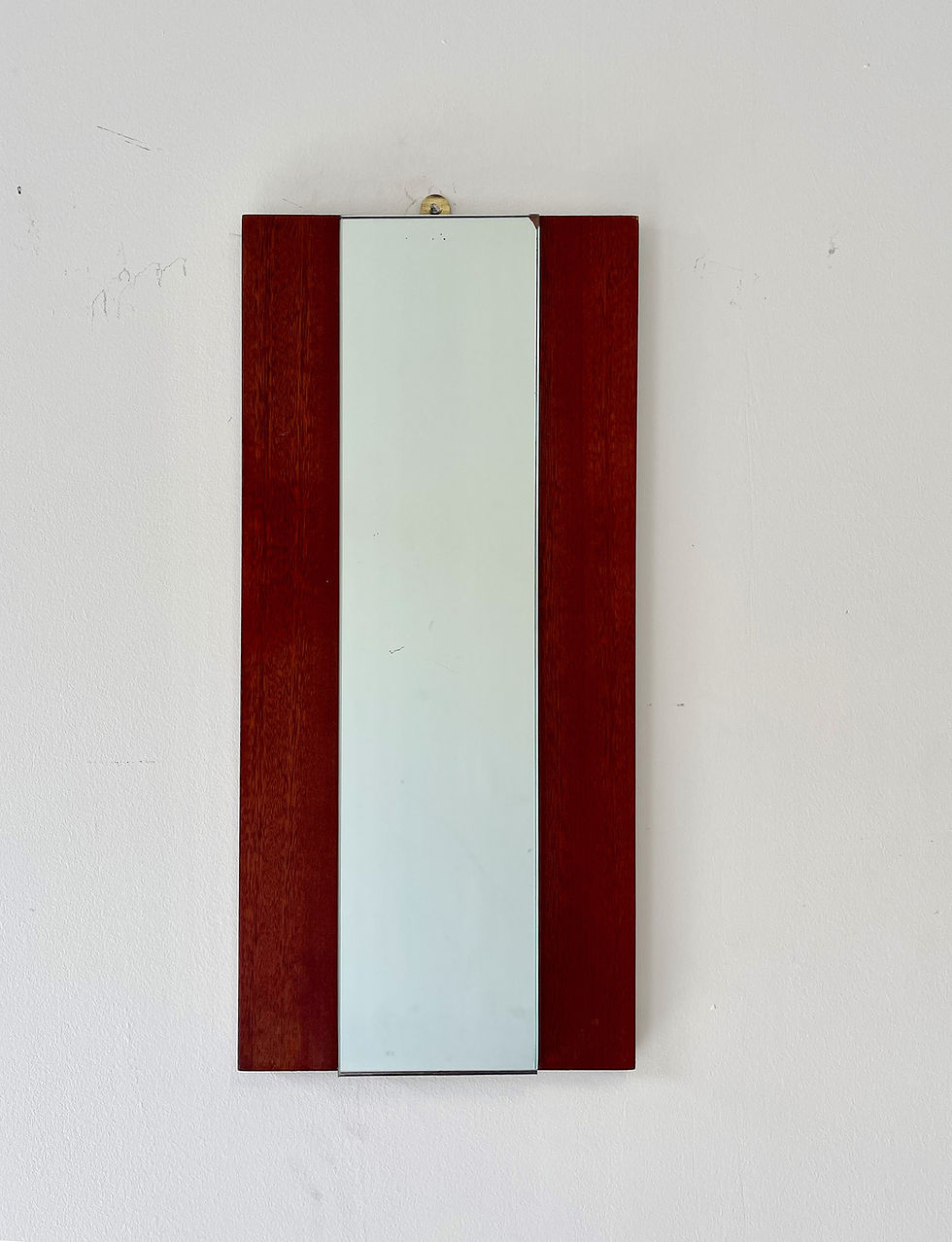 Vintage Teak Rectangular Mirror front