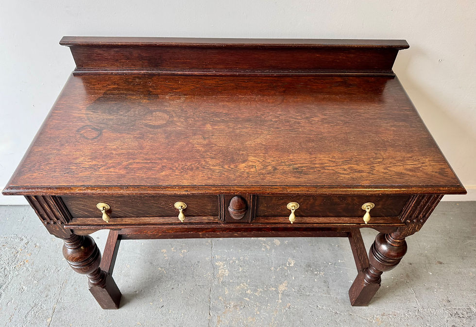 Miniatura: Large Antique Oak Console Table with Drawers top