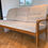Miniatura: Vintage Oak Wood Sofa Settee Beige #D7