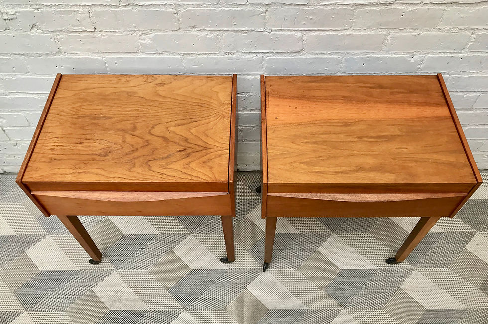 Miniatura: Pair Vintage Bedside Tables Sewing Box #496