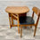 Miniature : Vintage Dining Chair Black Vinyl Teak Frame