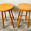 Miniature : Vintage Pair of Wooden Stools