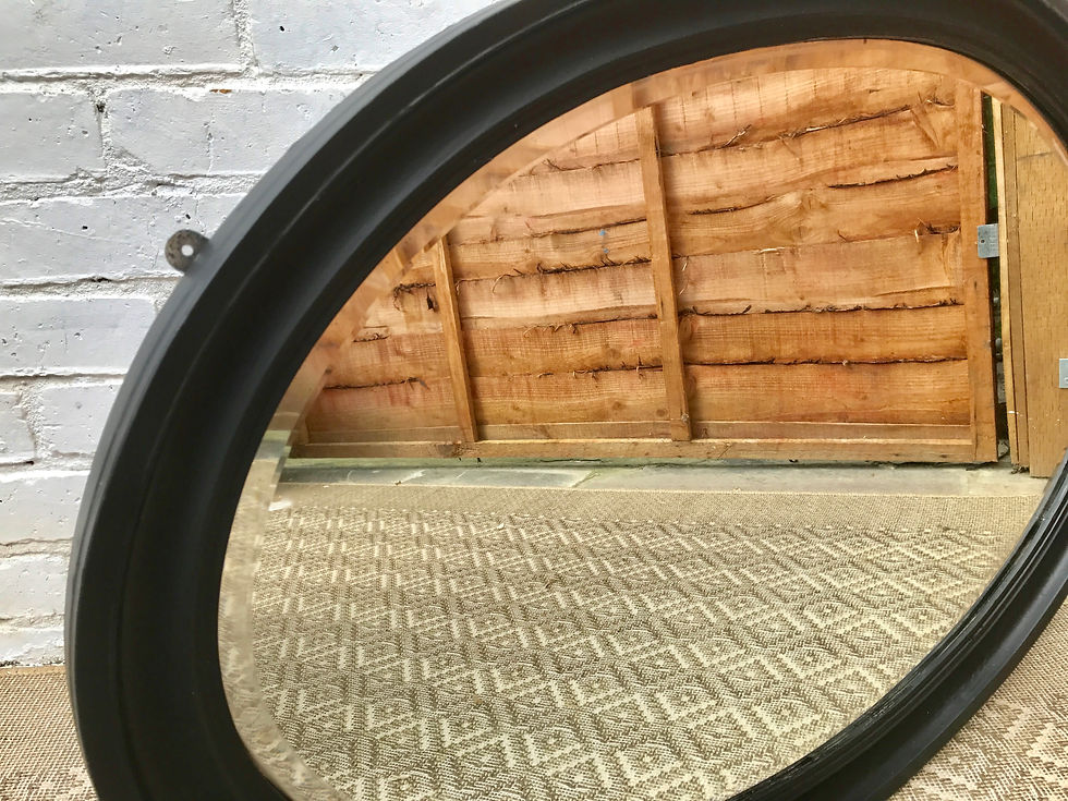 Miniature : VICTORIAN BLACK OVAL MIRROR