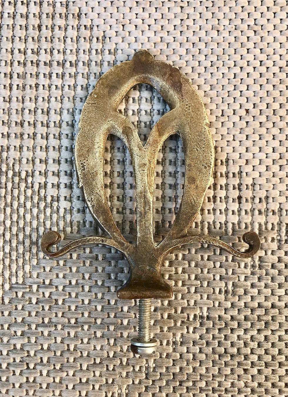 Miniatura: Vintage Brass Finial Hardware Emblem Lotus Fixture