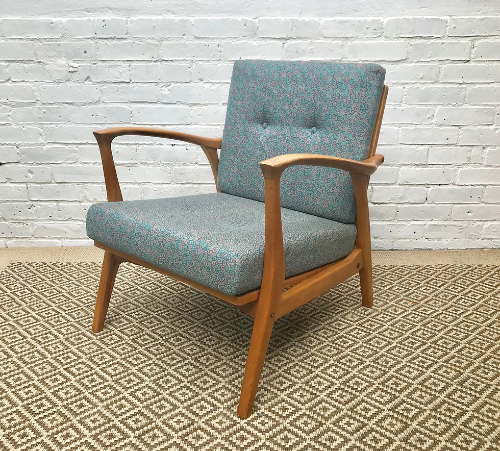 Mid Century Scandinavian Wooden Armchair 1960s #196