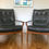 Miniature : Pair of Mid Century Retro Black Armchairs #408