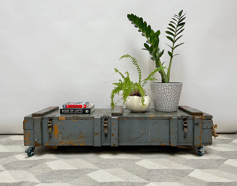 Industrial Wooden Blanket Storage Box Coffee Table