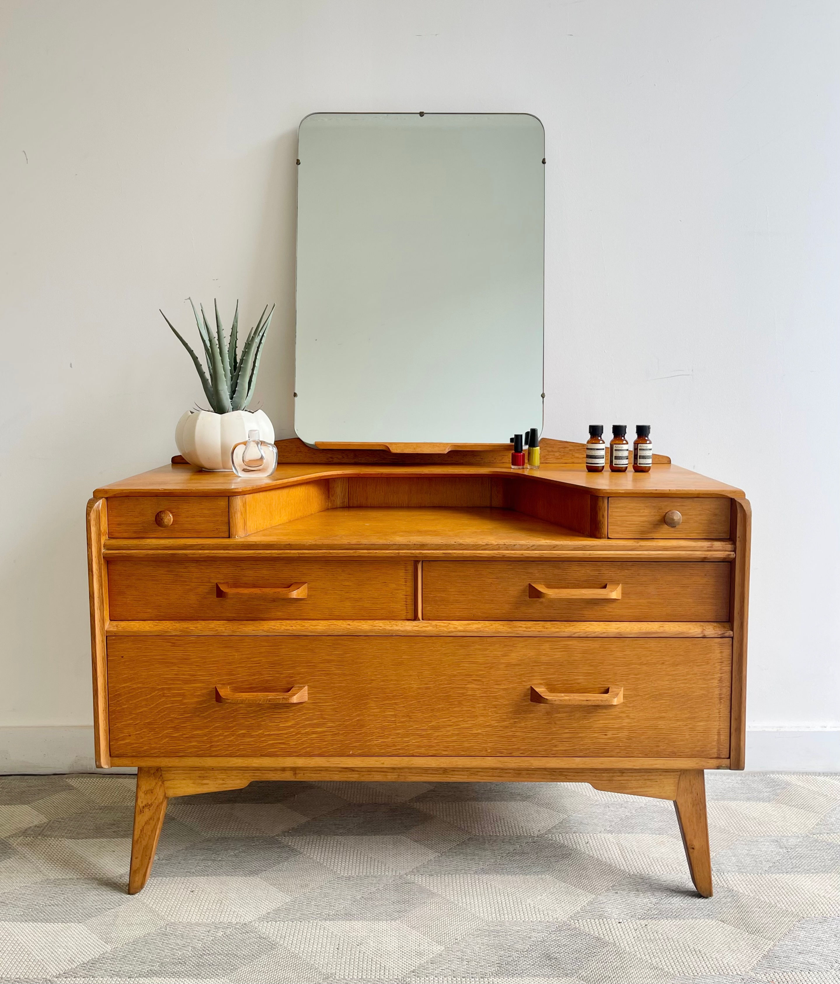 Vintage G Plan Dressing Table with Drawers and Mirror
