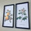 Miniature : PAIR ORIGINAL VINTAGE FLORAL PRINTS 1970's ca