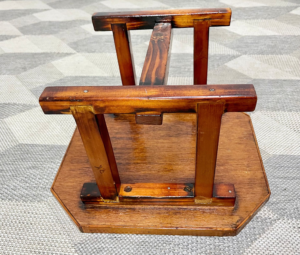 Thumbnail: Vintage Small Wooden Asian Tea Table underside