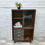 Miniature : Vintage Bookshelf Cabinet Glass Wood #699