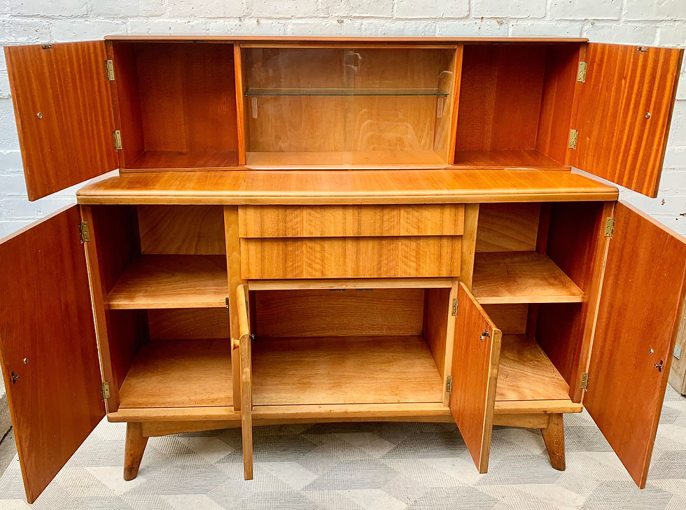 Miniatura: Vintage Sideboard Highboard Drinks Cabinet open