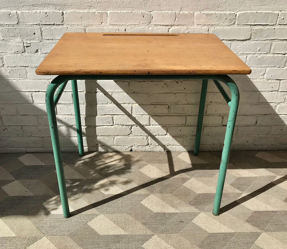 Miniatura: Vintage Industrial Desk Metal Wood School #795