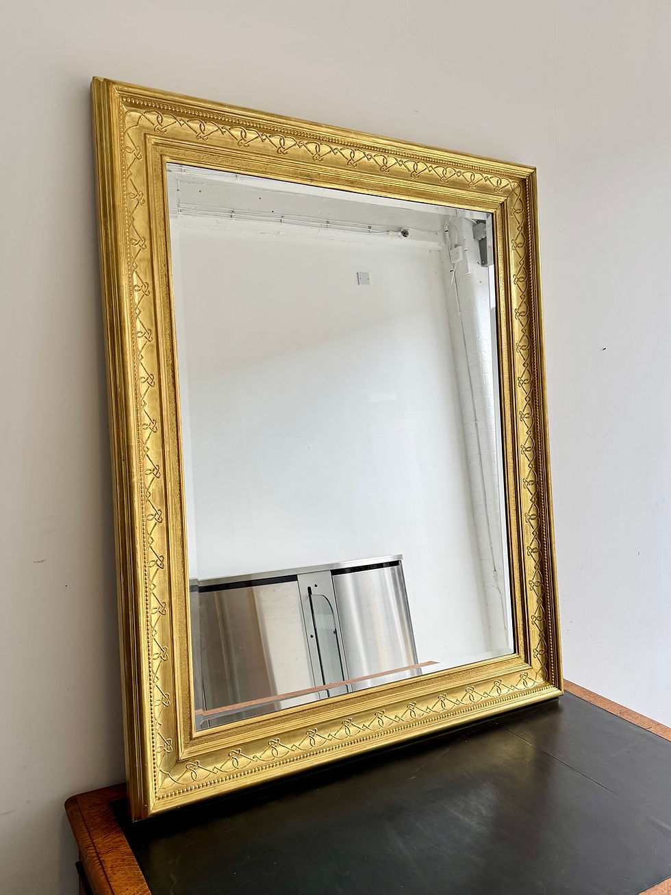 Thumbnail: Large Gold Framed Bevelled Mirror portrait