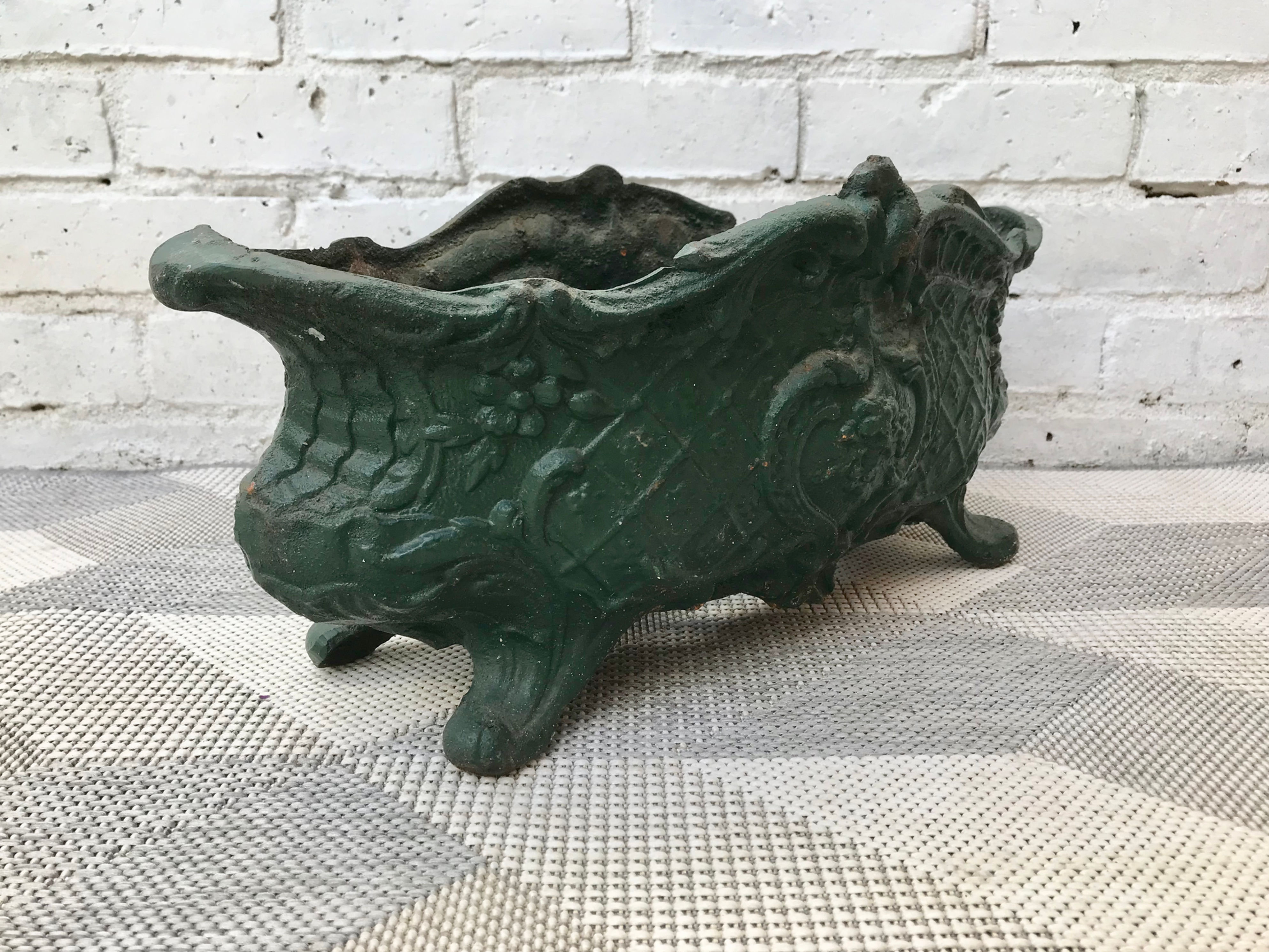 Vintage Cast Iron Planter Urn Jardinière #577