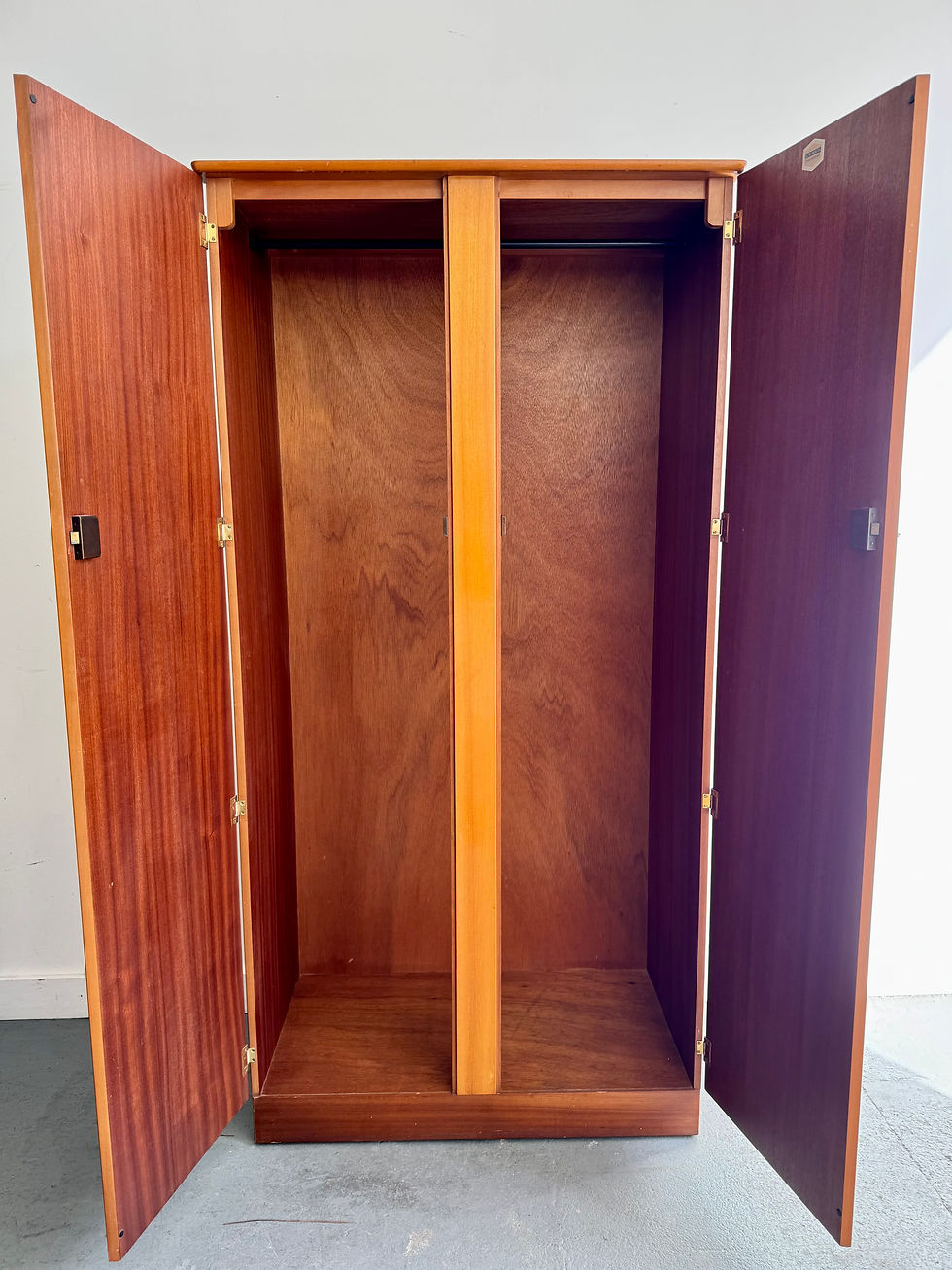 Thumbnail: Vintage Single Wardrobe by Lebus open