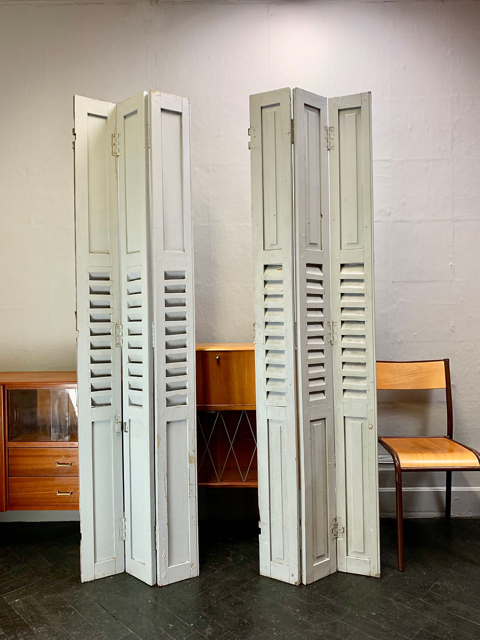 Miniature : Pair of Wooden Screens Window Shutters #926