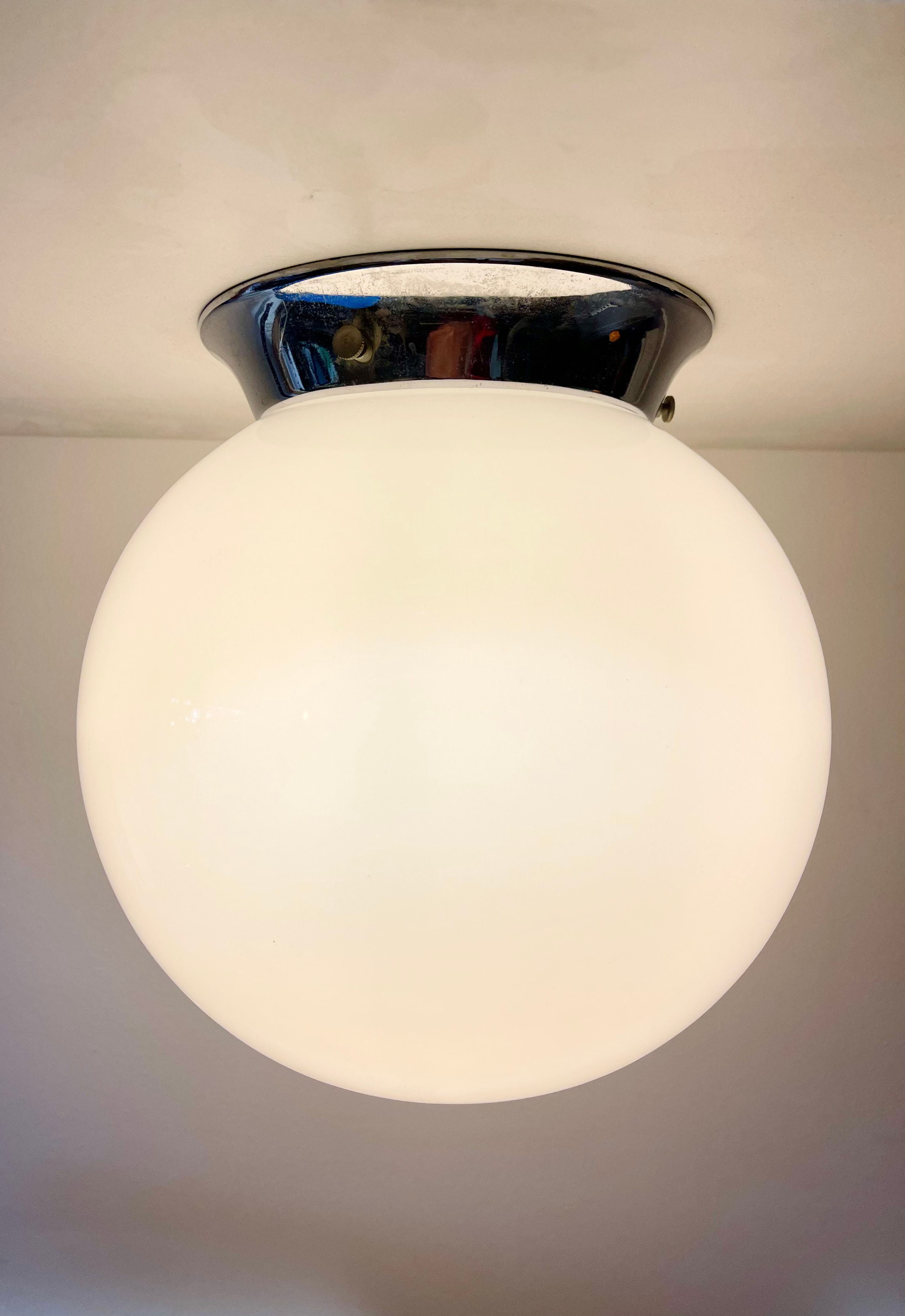 Vintage Art Deco Opal Glass Ceiling Light