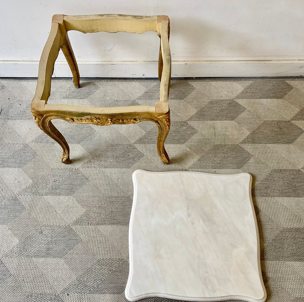 Miniatura: Vintage Square Marble Coffee Table with Cabriole Legs