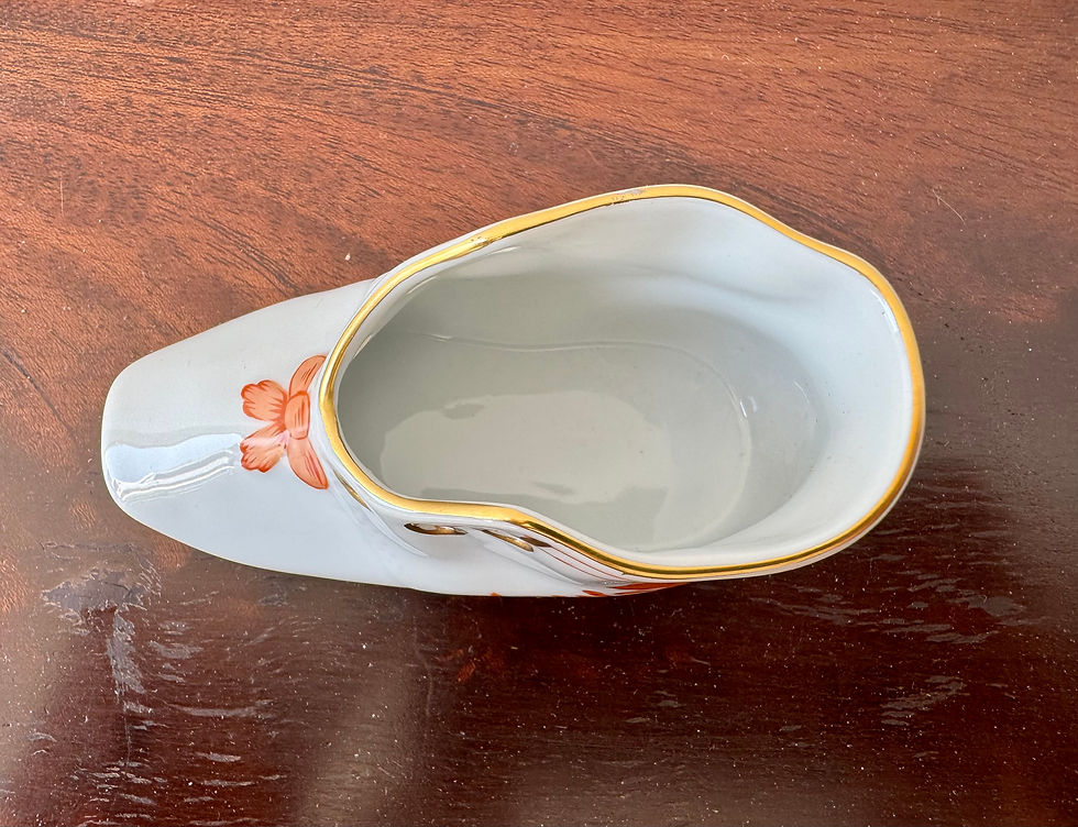 Thumbnail: Porcelain Childs Baby Shoe Orange by Herend