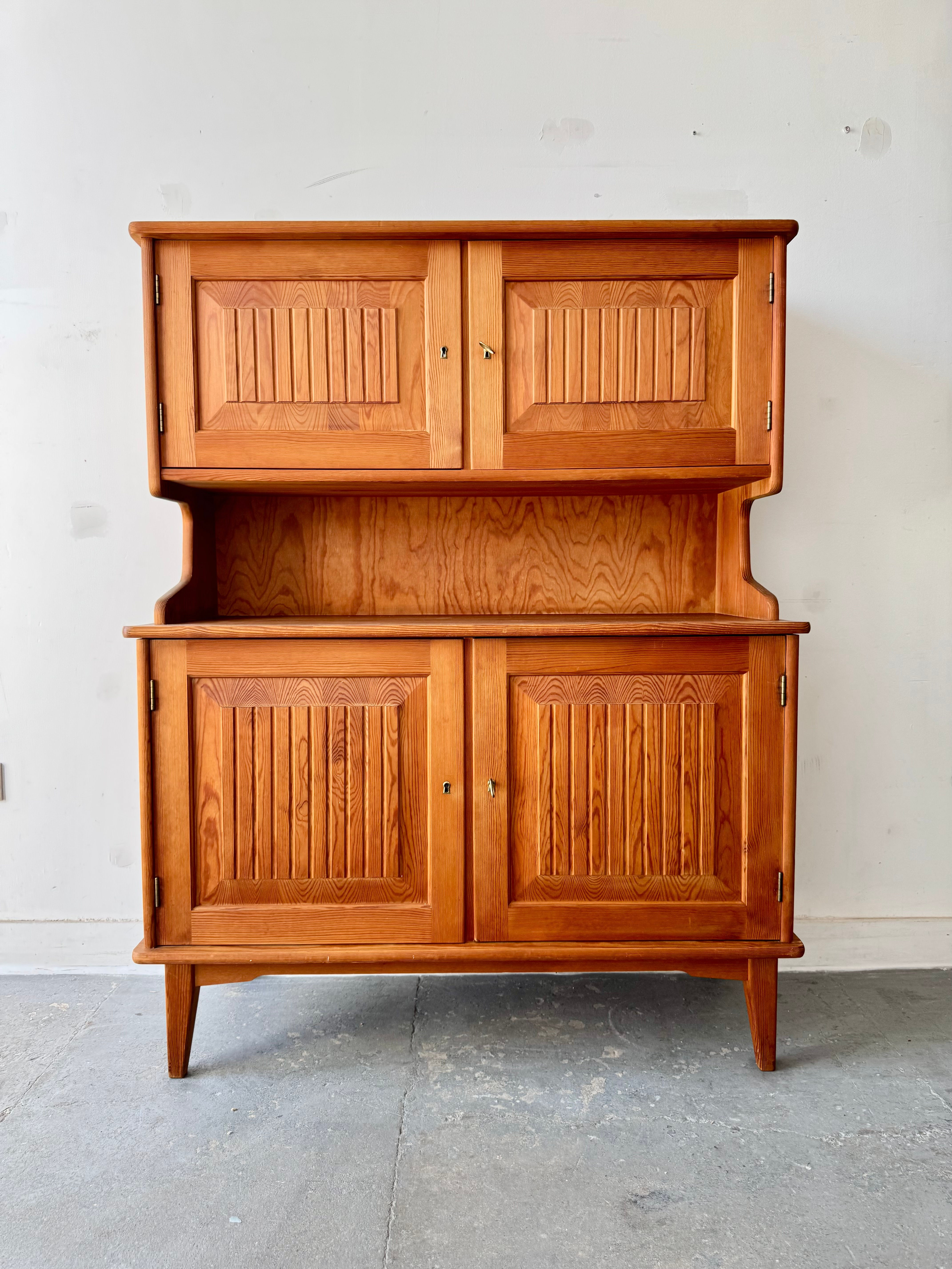 Mid Century Norwegian Pine Sideboard Cabinet by Einar Hjorthaas Møbelfabrikk