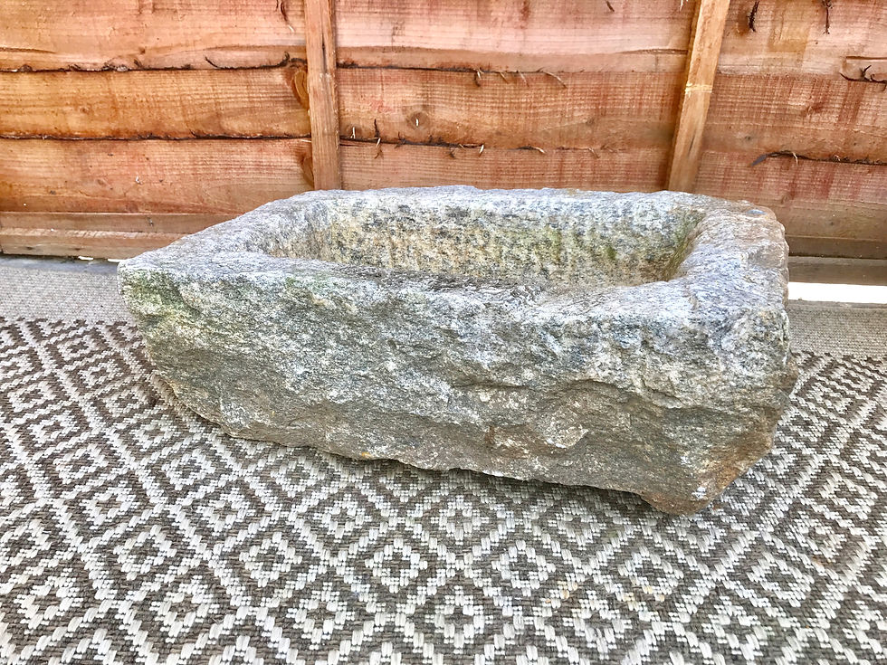 Miniature : Garden Planter Carved Granite Stone #370
