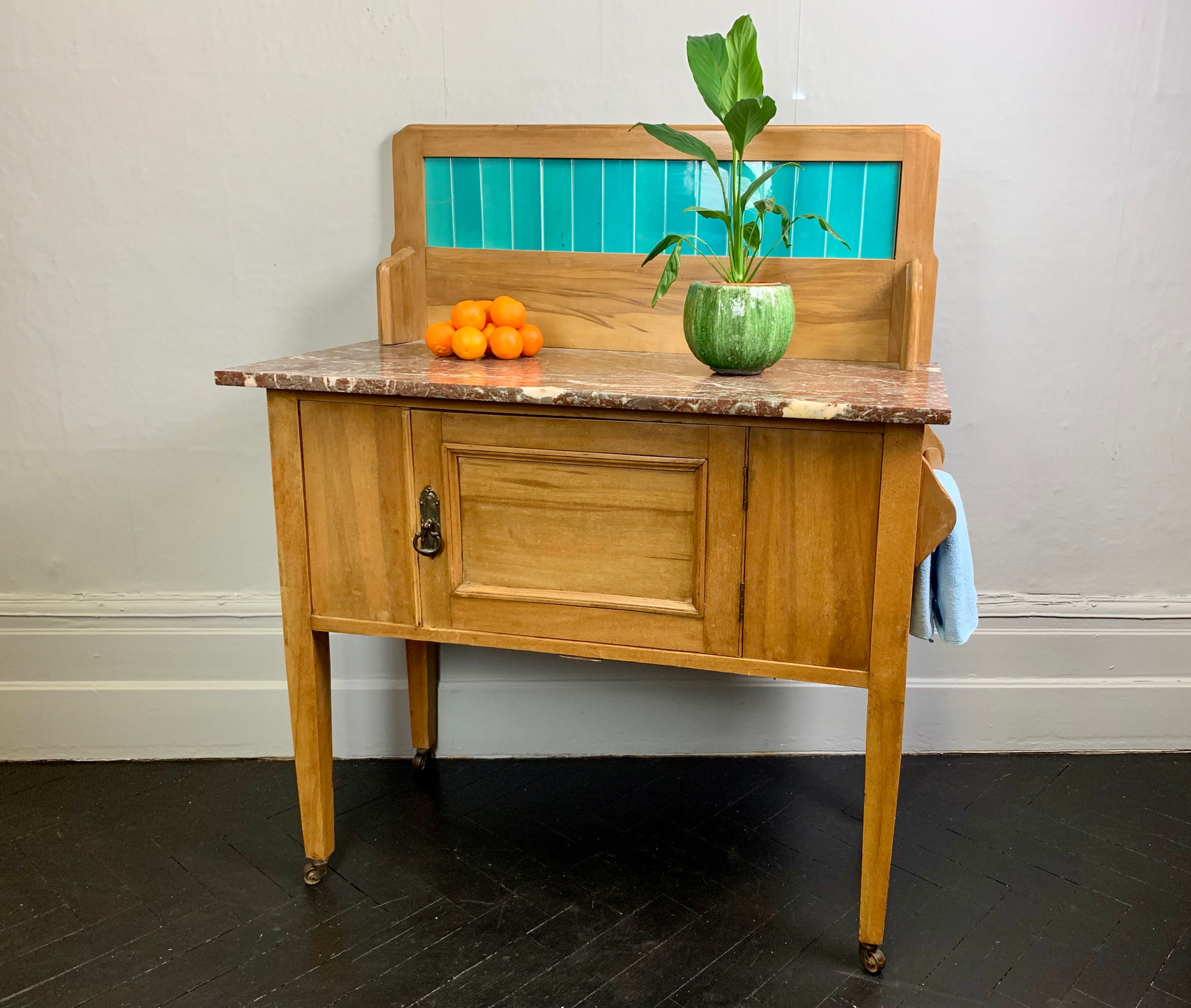 Vintage Washstand Storage Cabinet Sideboard #940