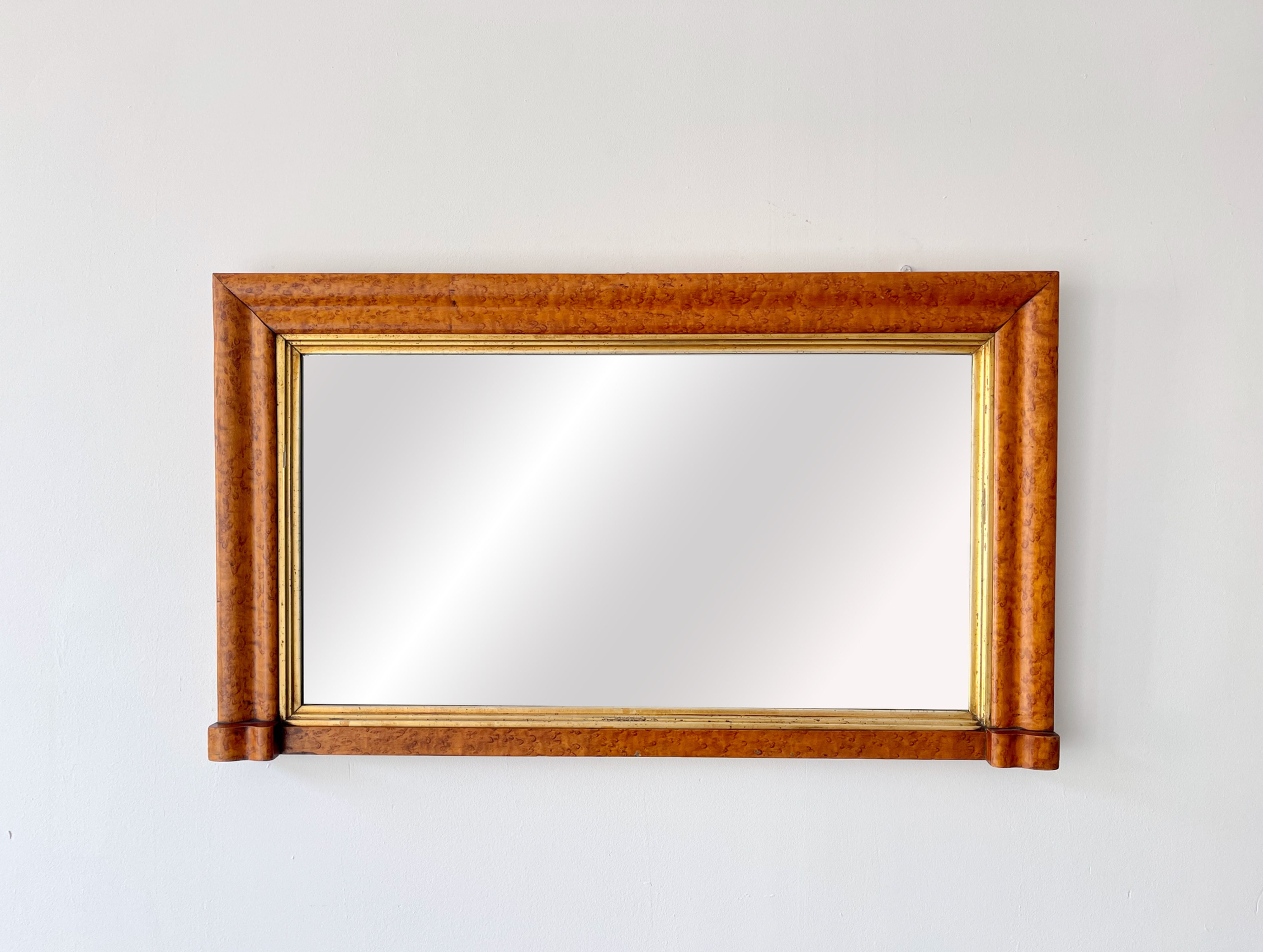 Small Antique Mantelpiece Mirror front