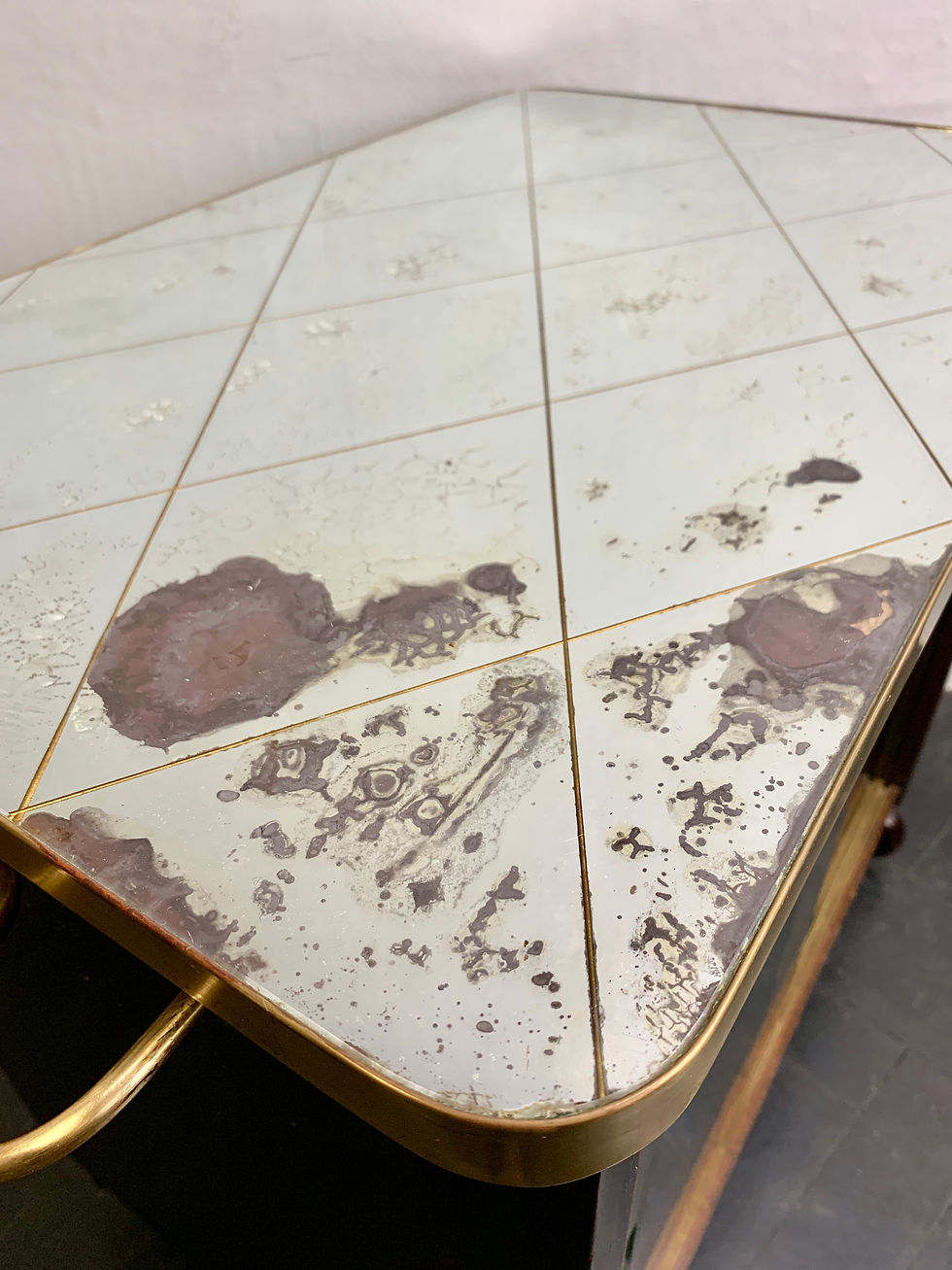Thumbnail: Vintage Italian Drinks Trolley Cabinet Mirrored #991