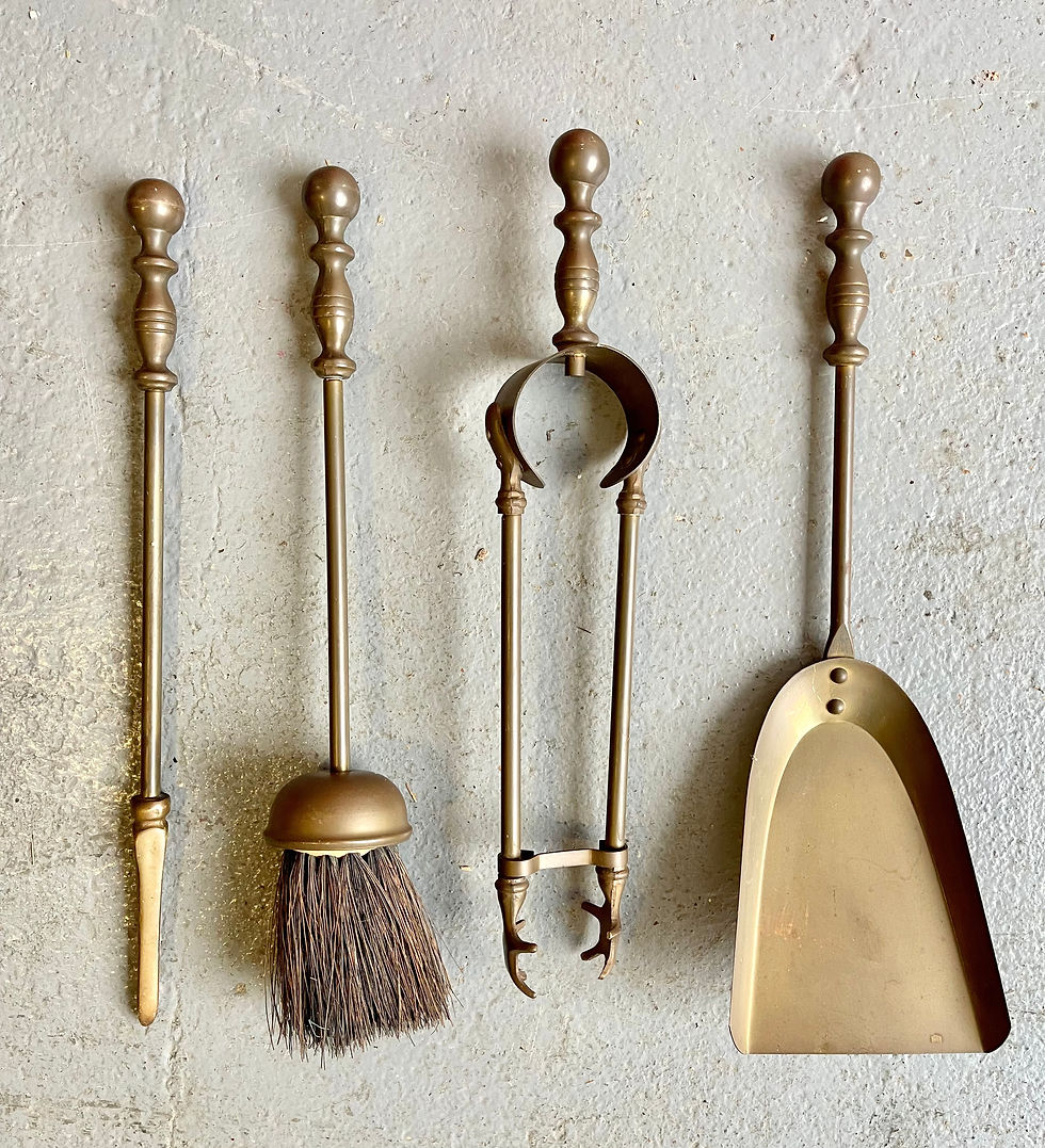 Miniatura: Vintage Brass Fireplace Companion Set