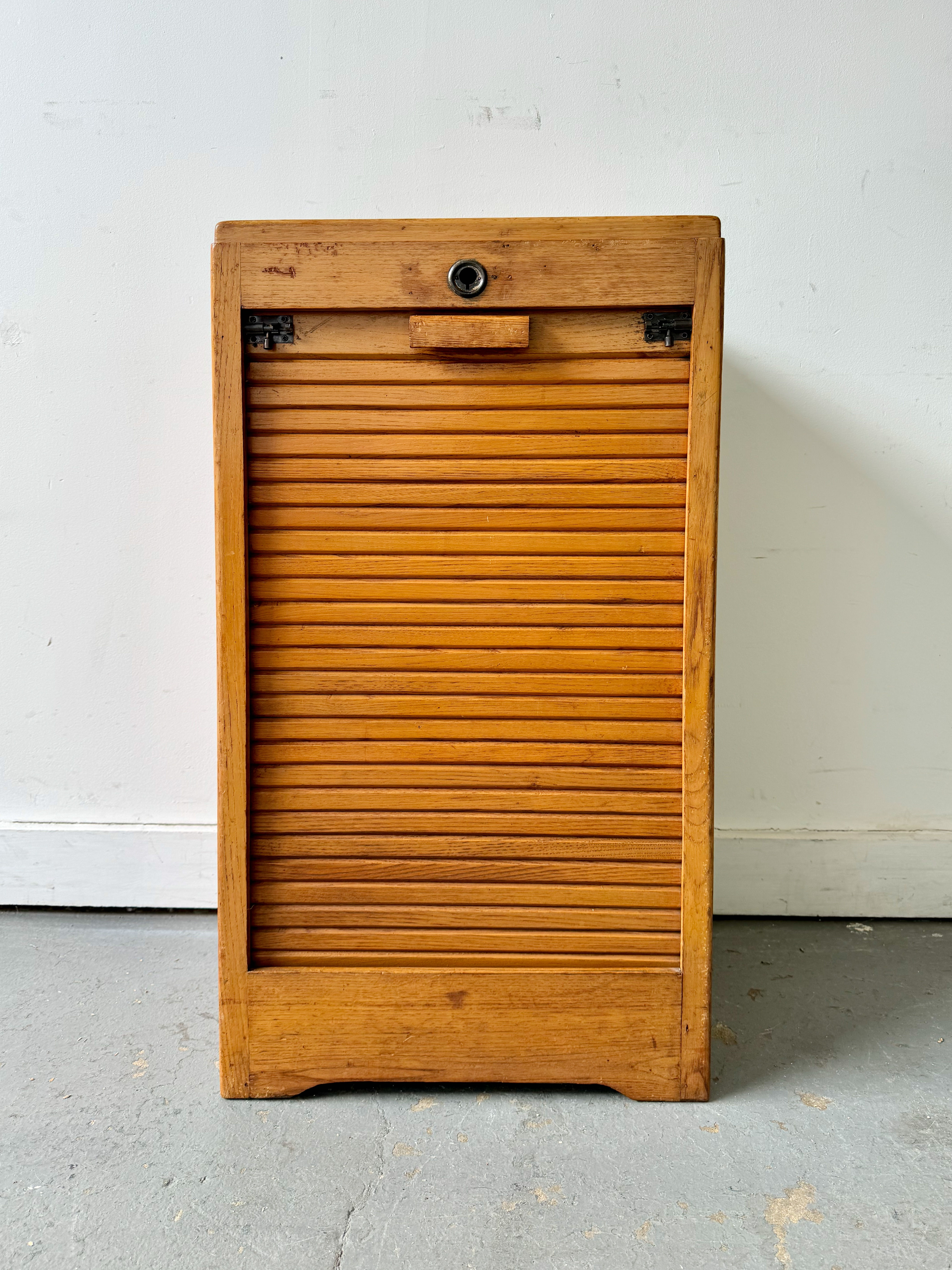 Low Vintage Tambour Filing Cabinet