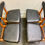 Miniature : Set of 4 Vintage Dining Chairs Black Vinyl #D49