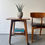 Thumbnail: Vintage Square Side Table on Castor Wheels