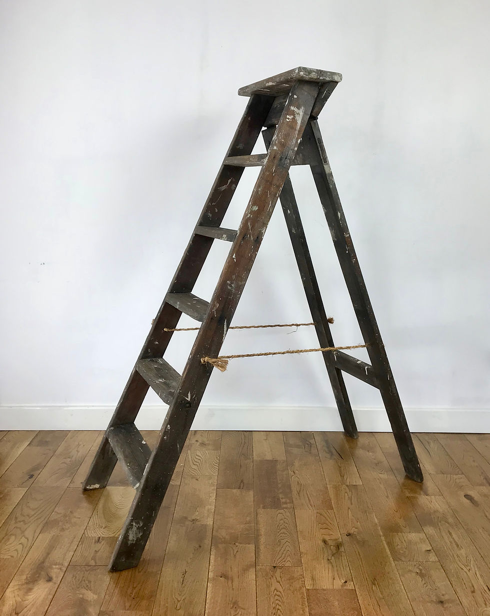 Miniatura: Vintage Wooden Folding Ladder Shelving #539