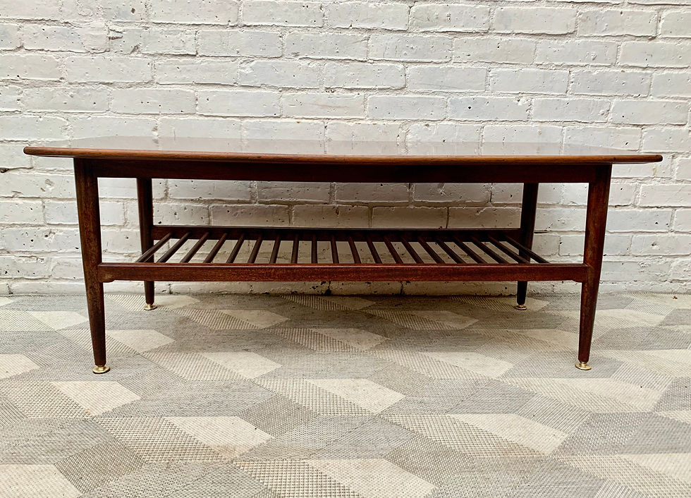 Large Vintage Coffee Table with Shelf #D282