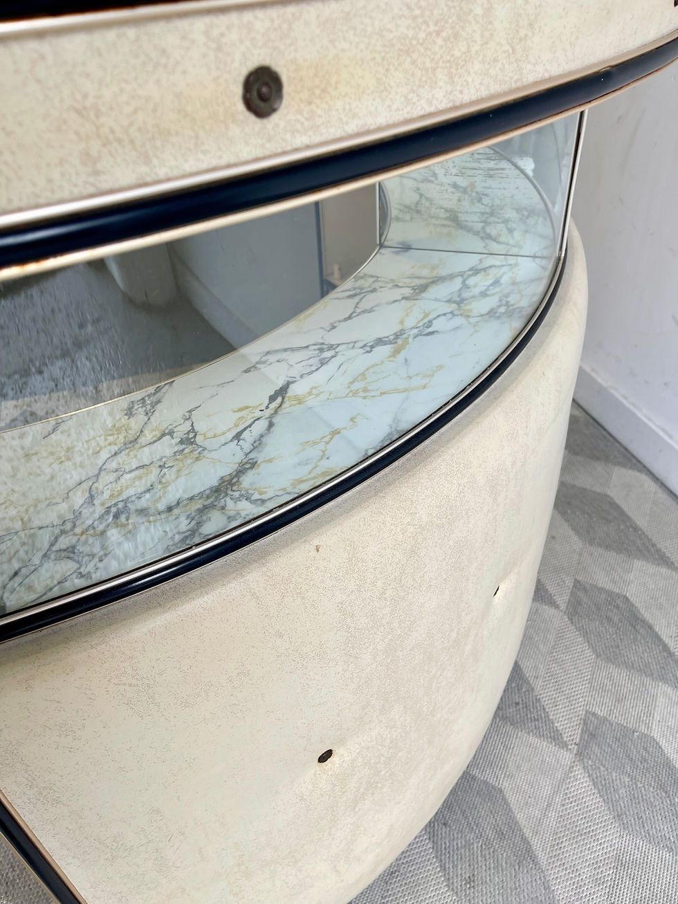 Thumbnail: Mid Century Wraparound Crescent Cocktail Bar by Barget Ltd glass