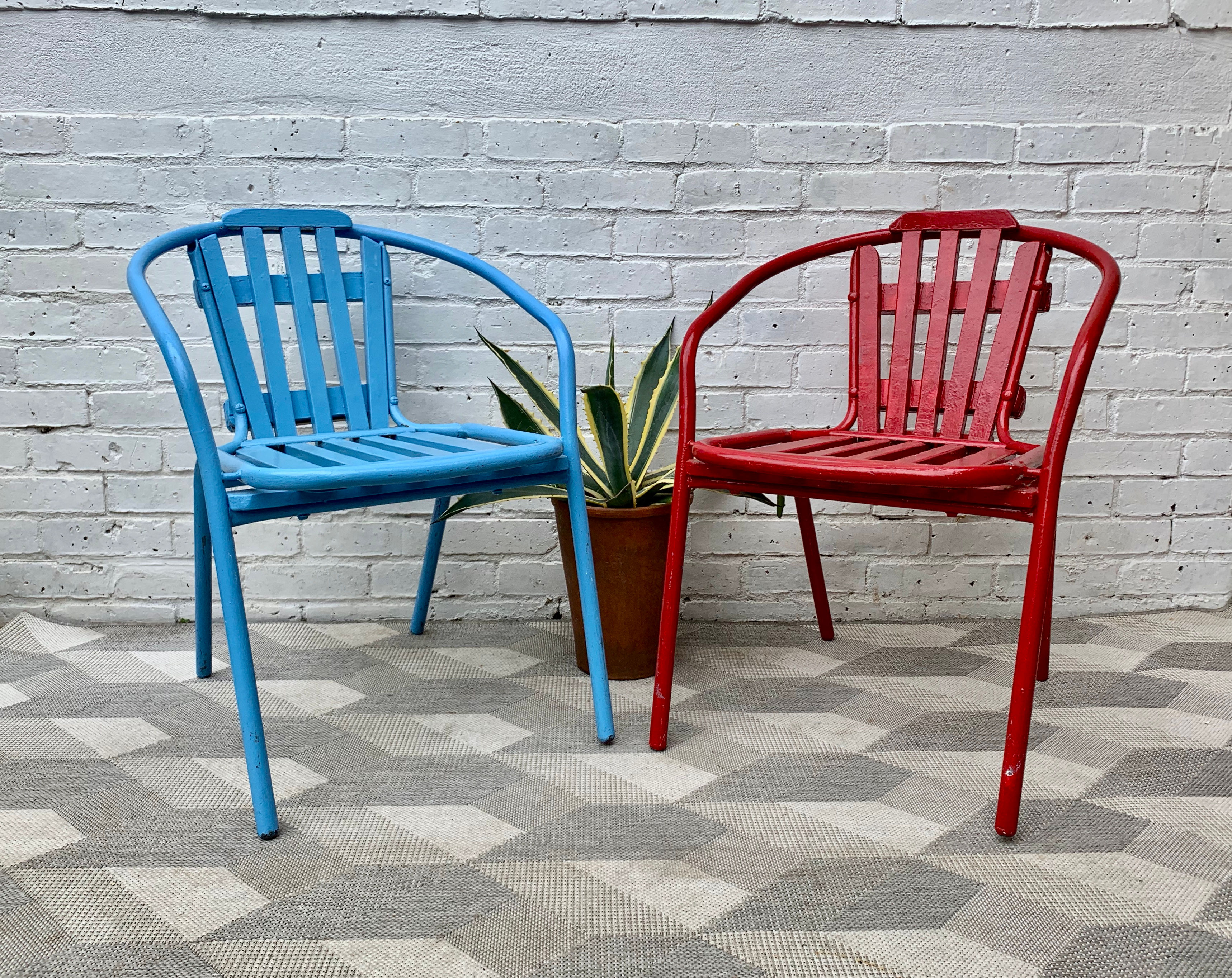 Vintage Pair of Garden Patio Chairs #D38