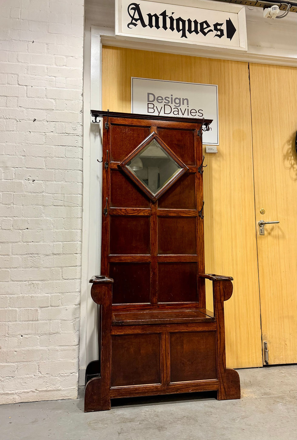 Miniatura: Art Deco Hall Coat Stand with Mirror door
