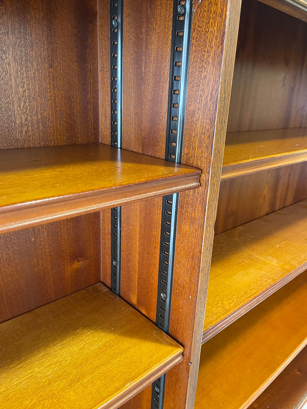 Thumbnail: Vintage Low Wide Bookcase with Adjustable Shelves