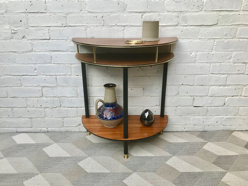 Vintage Side Table Crescent Half Moon #470