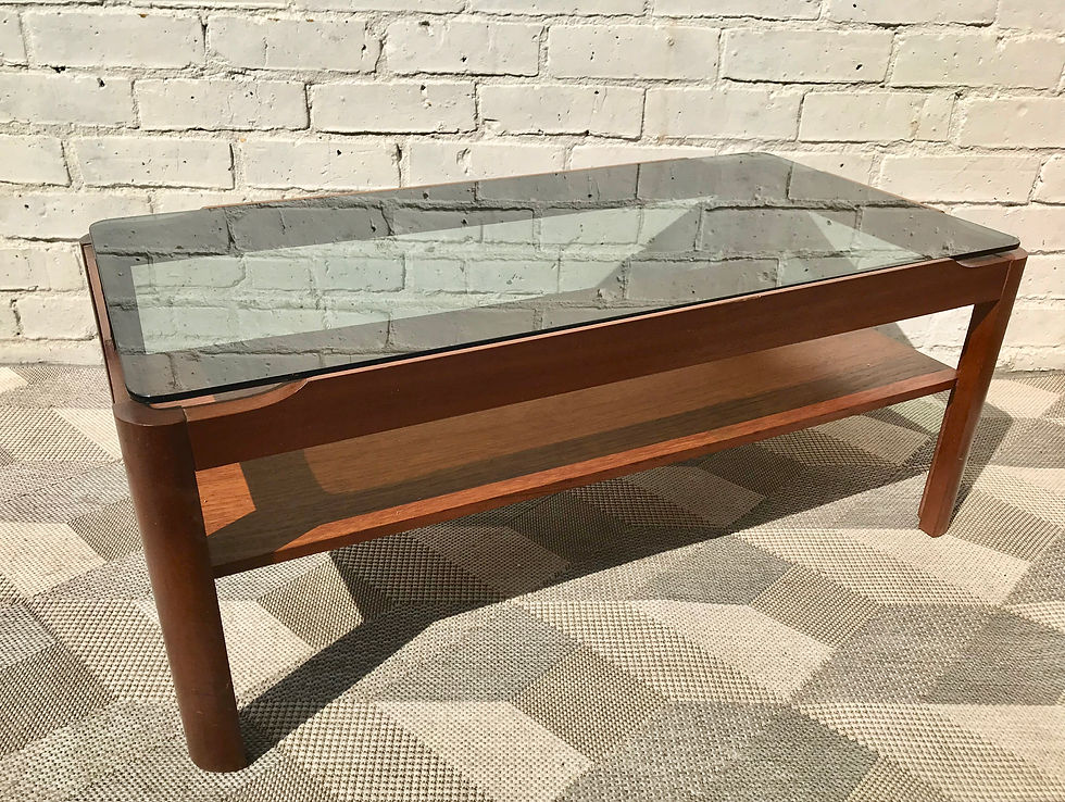 Miniatura: Vintage Glass Coffee Table Teak #782