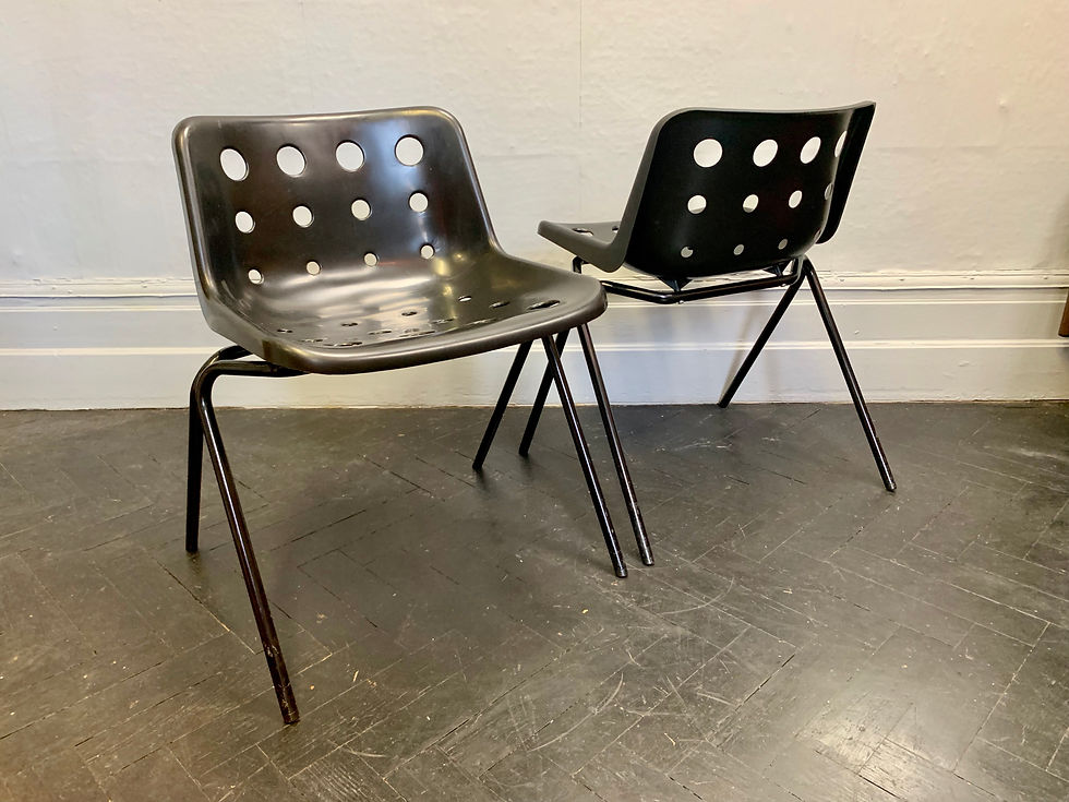 Thumbnail: Pair of Robin Day Polo Chairs Black #D27