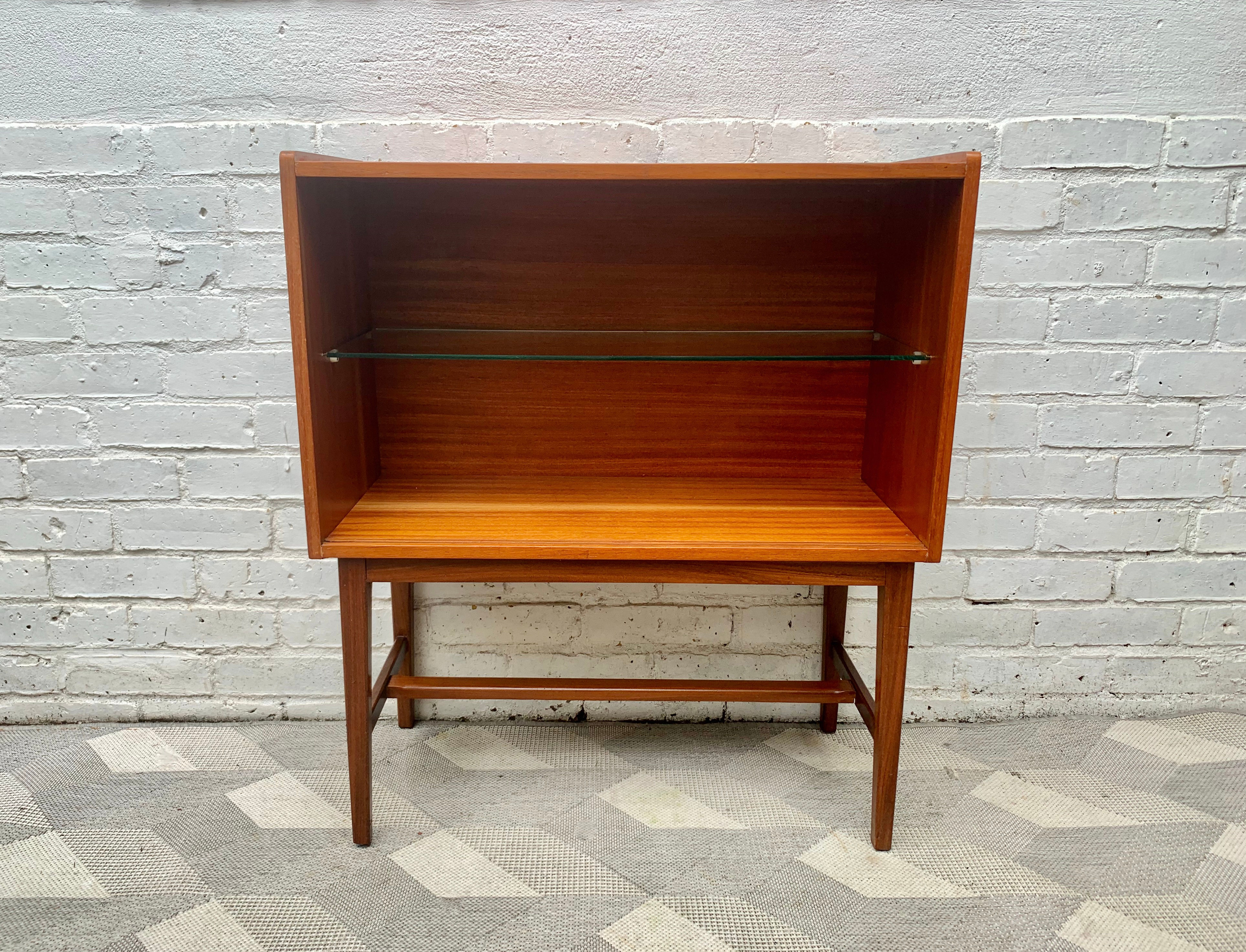 Small Vintage Teak Cabinet Bookshelf #D477