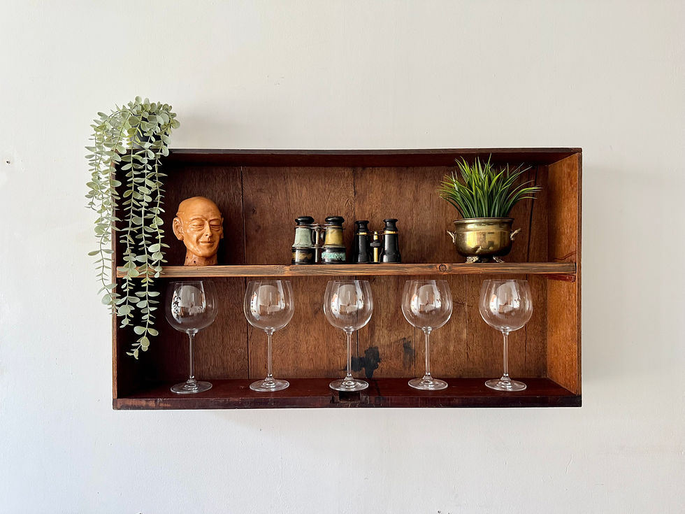 Upcycled Oak and Mahogany Wall Shelf style