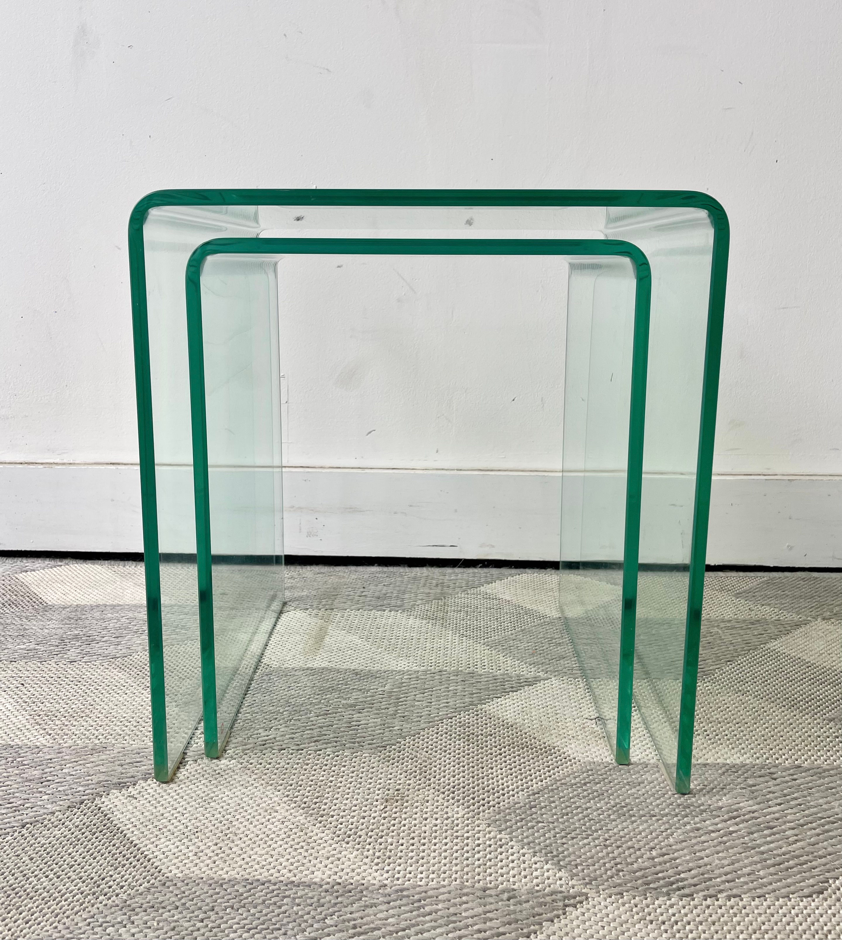 Pair of Glass Nesting Tables